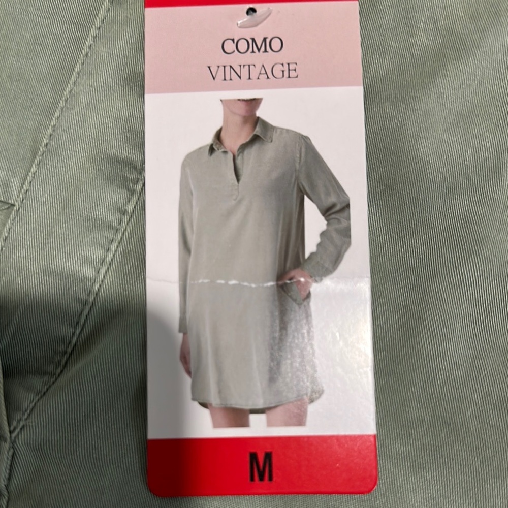 Como Vintage M Size Green Shirt Dress